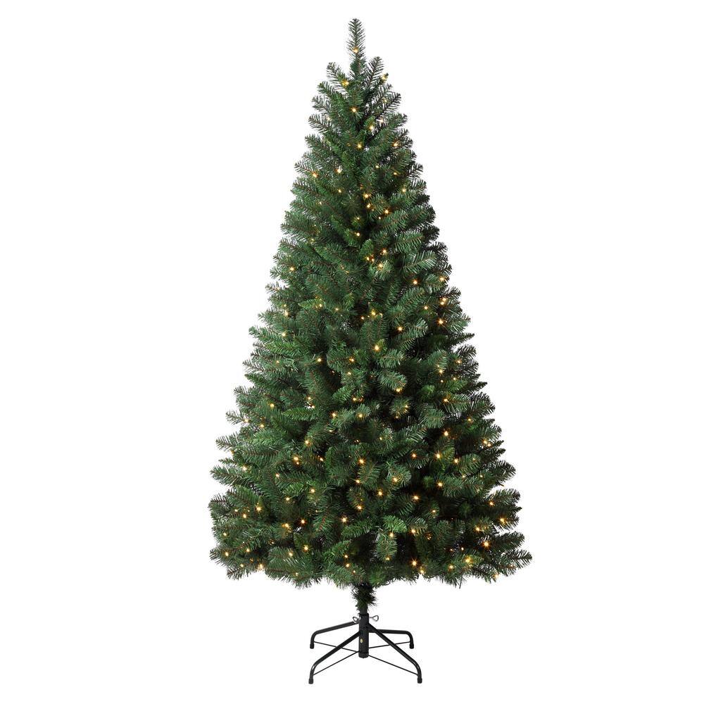 Haute Décor 6.5' Pre-Lit LED Deerfield Spruce Artificial Christmas Tree White Lights