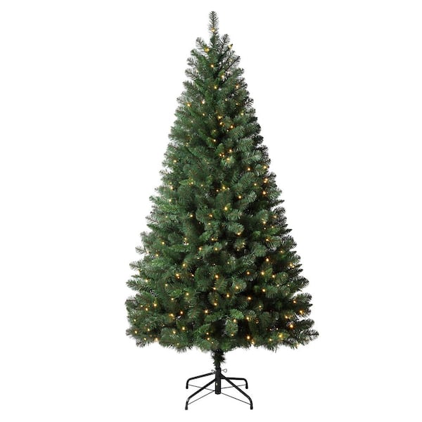 Haute Decor 6.5 ft. Pre-Lit LED Deerfield Spruce Artificial Christmas Tree with 350 Warm White Lights
