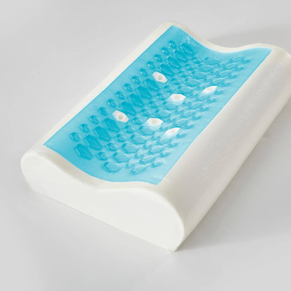 Ultra Firm White Memory Foam Cooling Gel Neck Pillow