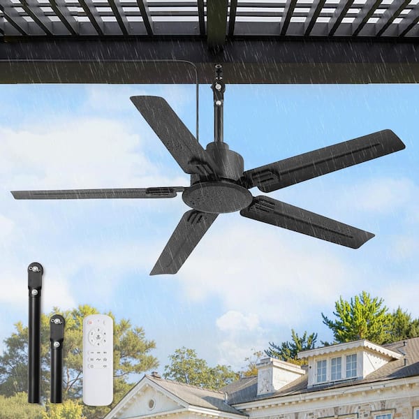 Hunter Sea Wind 48 in. Indoor/Outdoor Matte Black Ceiling Fan For