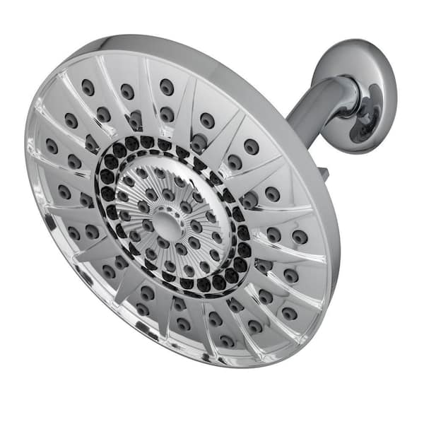 Waterpik 7-Spray 6 in. Single Fixed Rain Shower Head in Chrome