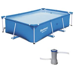 102 in. x 67 in. Rectangular 24 in. D Hard Side Frame Above Ground Pool with Cartridge Filter Pump, 608 Gallons Capacity