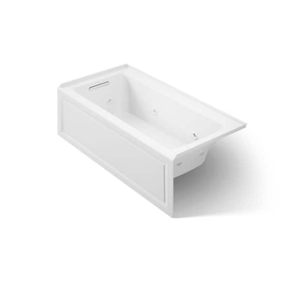 Archer 60 in. x 30 in. Whirlpool Bathtub with Left Drain in White