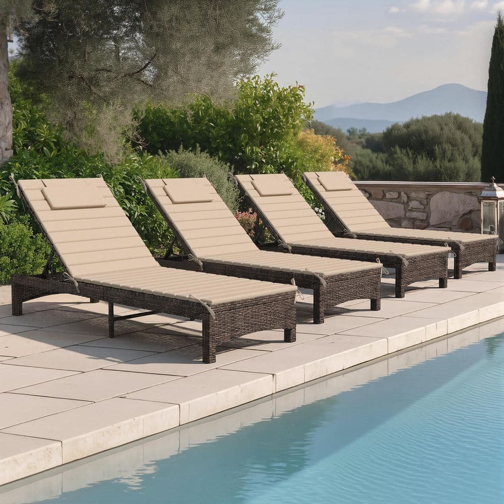 Crestlive Products 80 in. x 26 in. Rollable Outdoor Chaise Lounge ...