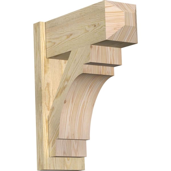 Ekena Millwork 8 in. x 24 in. x 20 in. Douglas Fir Merced Craftsman Rough Sawn Outlooker