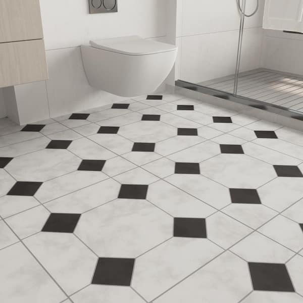 24 in. X 120 in. 4 MIL Gray Peel & Stick Vinyl Sheet Flooring, Cut to Length Flooring Roll, Water Resistant Flooring