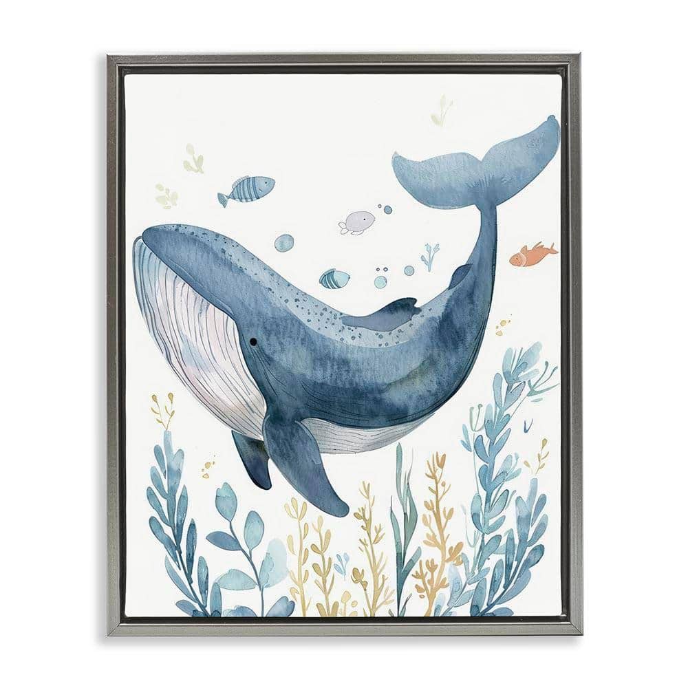 Stupell Industries Curved Blue Whale by Franklyn Gregory Gray