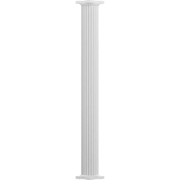 AFCO 8 ft. x 6 in. Endura-Aluminum Column, Round Shaft (Load-Bearing 20,000 LBS), Non-Tapered, Fluted, Textured White