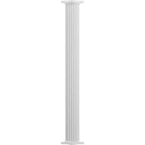 10' x 6" Endura-Aluminum Column, Round Shaft (Load-Bearing 20,000 LBS), Non-Tapered, Fluted, Textured White