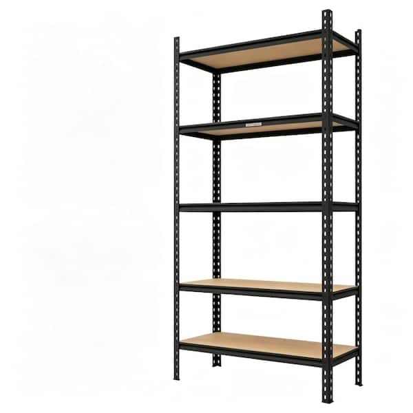 Heavy‑Duty 5‑Tier Metal Shelving Unit,72"H×36"W×16"D,2204‑2756 lb,MDF Boards for Garage Basement