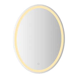 Dane 32 in. W x 24 in. H Oval Frameless Antifog Front/Back-Lit Tri-Color Wall Bathroom Vanity Mirror with Smart Touch