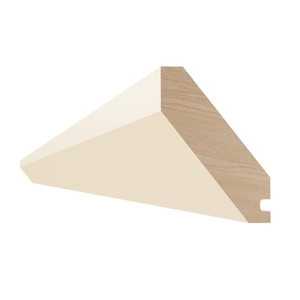 Newport 96 in. W x 1.875 in. D x 2.625 in. H Solid Wood Kitchen Cabinet Angle Crown Molding in Blended Cream