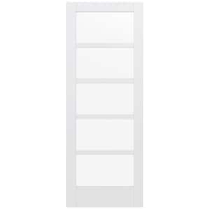 36 in. x 96 in. MODA Primed PMC1055 Solid Core Wood Interior Door Slab w/Clear Glass