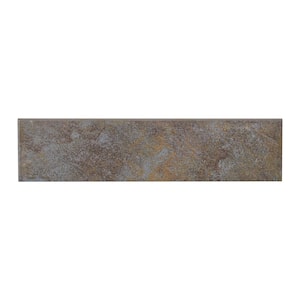 Continental Slate Tuscan Blue 3 in. x 12 in. Porcelain Bullnose Floor and Wall Tile (0.25702 sq. ft. / piece)
