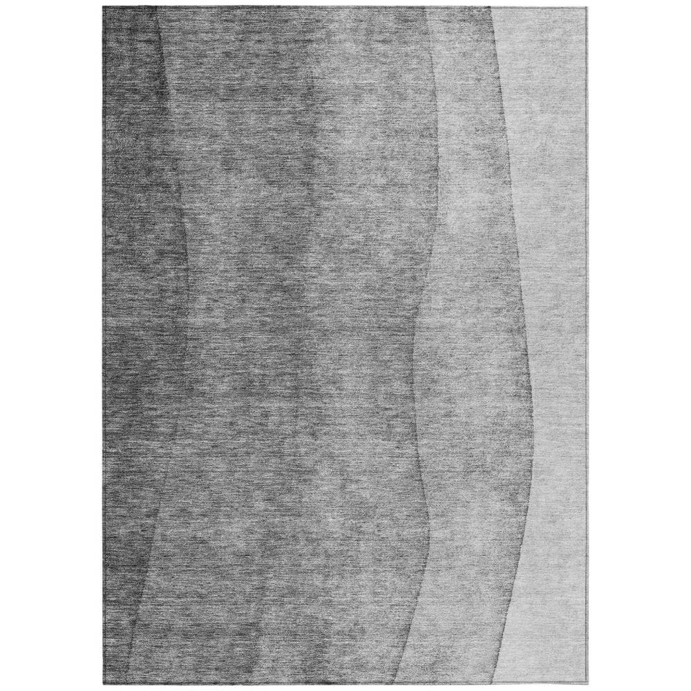 Gray, Silver, Charcoal 9 ft. x 12 ft. Woven Abstract Polyester Rectangle Indoor / Outdoor Area Rug price history on PriceWatchPro