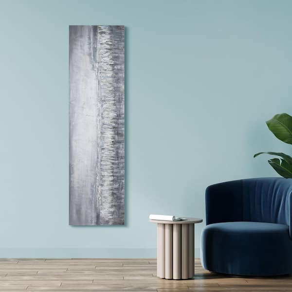 "Silver Dust" Textured Metallic Hand Painted by Martin Edwards Abstract Canvas Wall Art