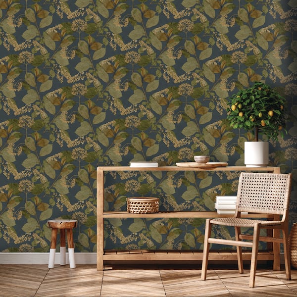 Castanum Bloom Midnight Blue Wallpaper