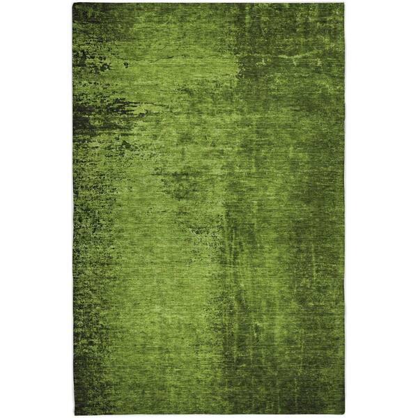 Dream Shag Premium Machine Washable Abstract ADS554 Green 9 ft. x 12 ft. Area Rug