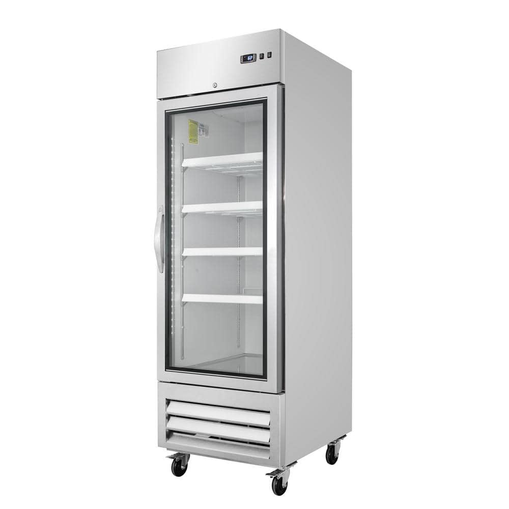 27-Inch Stainless Steel Convertible Refrigerator Freezer with Glass Door