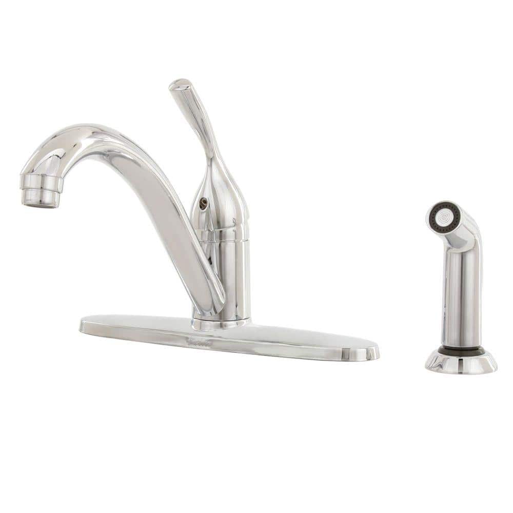 Chrome Single Handle Kitchen Faucet with Pull-out Spray