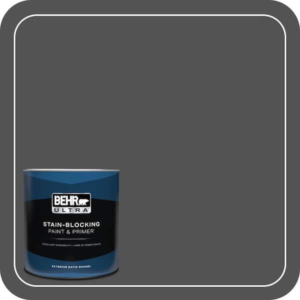 BEHR ULTRA 1 qt. #BXC-30 Black Space Satin Enamel Exterior Paint & Primer