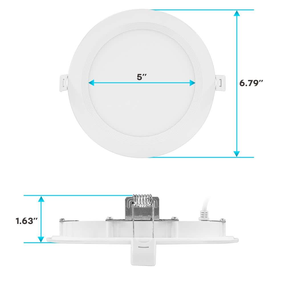 6'' Ultra Thin Dimmable LED Recessed Lighting Kit with Color Options