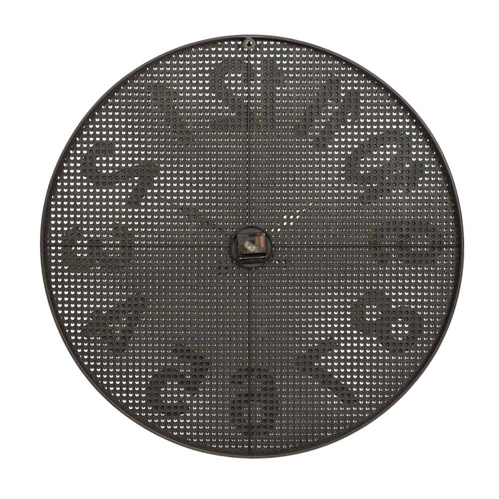 XL Black Metal Wall Clock with Gold Numbers