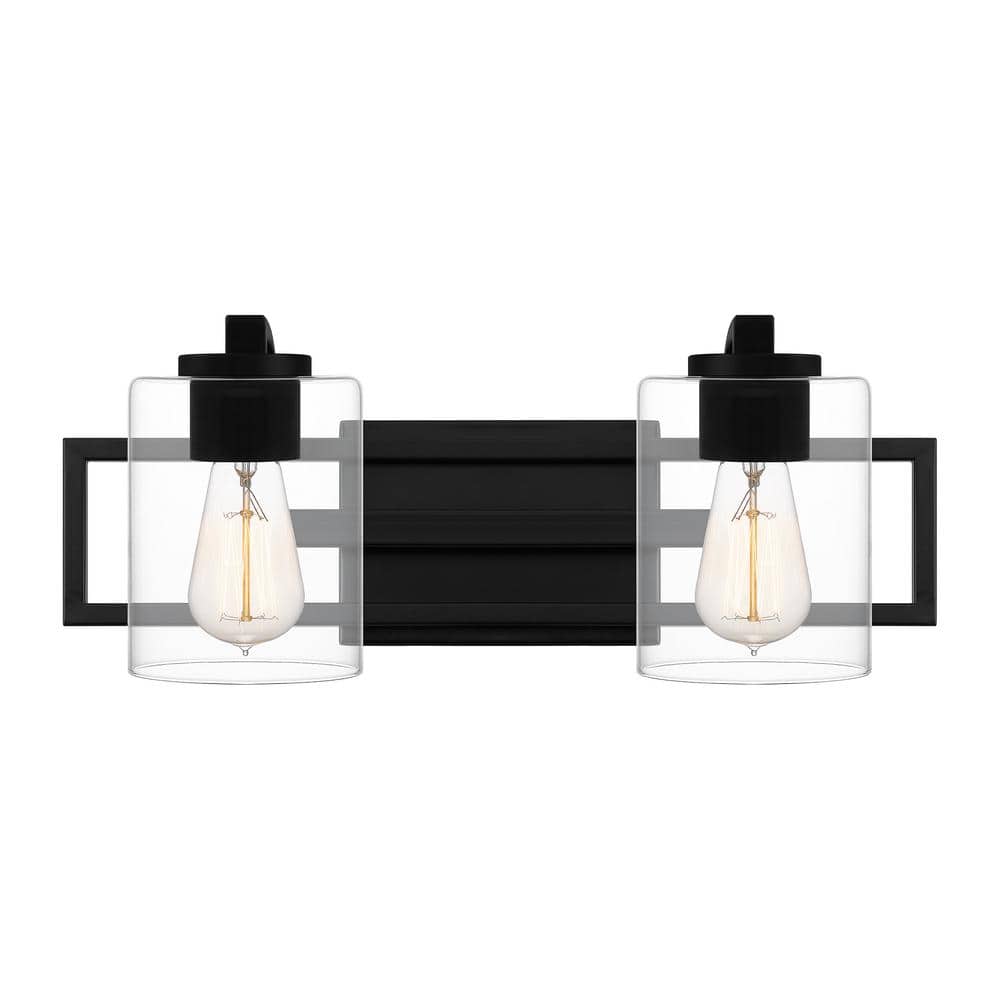 Matte Black Double Cylinder Bathroom Vanity Light