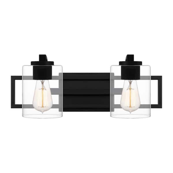 Quoizel Lansdowne 18.25 in. 2-Light Matte Black Vanity Light