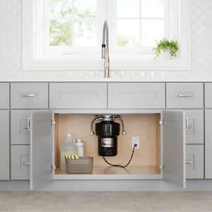 Designer Series 3/4 HP Continuous Feed Garbage Disposal with Black Sink Flange and Attached Power Cord