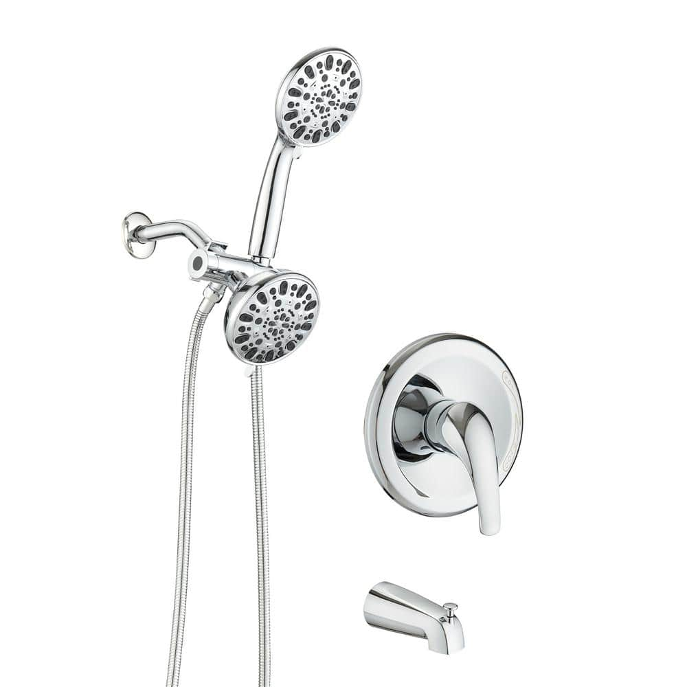 Fapully Single Handle 7-Spray Tub And Shower Faucet 1.8 GPM In Chrome ...