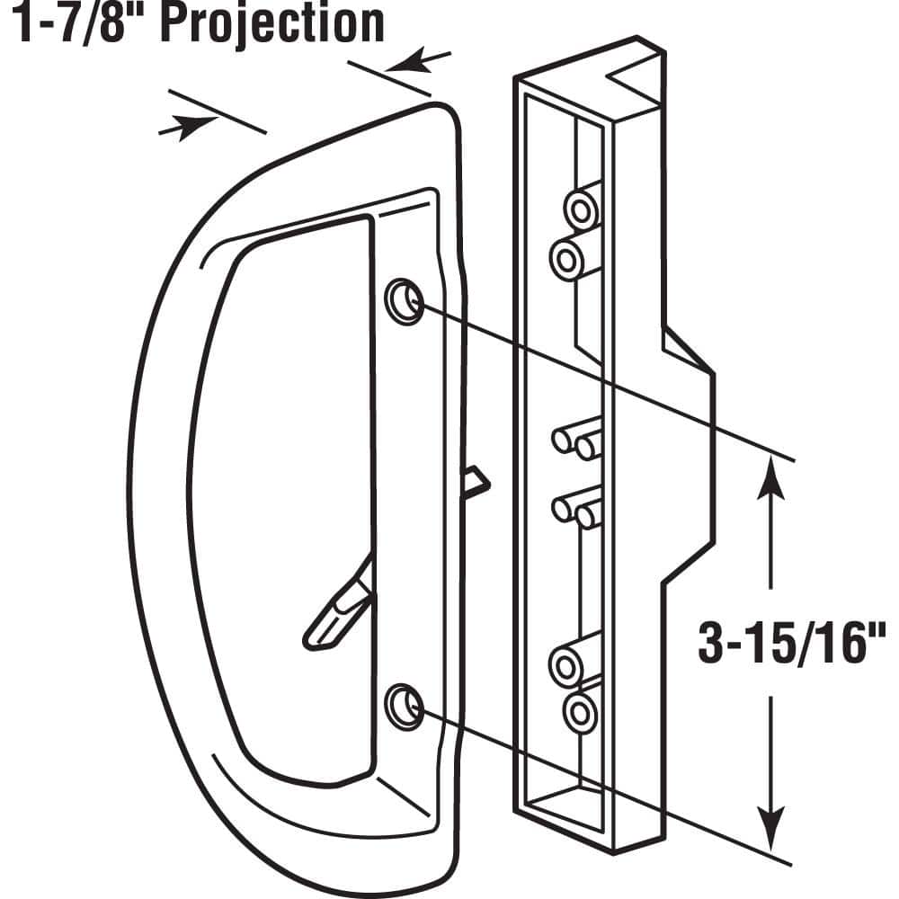 Almond Metal Classic Mortise Style Sliding Door Handle