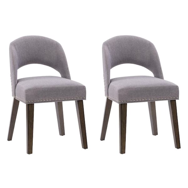 CorLiving Tiffany Pewter Grey Upholstered Dining Chair