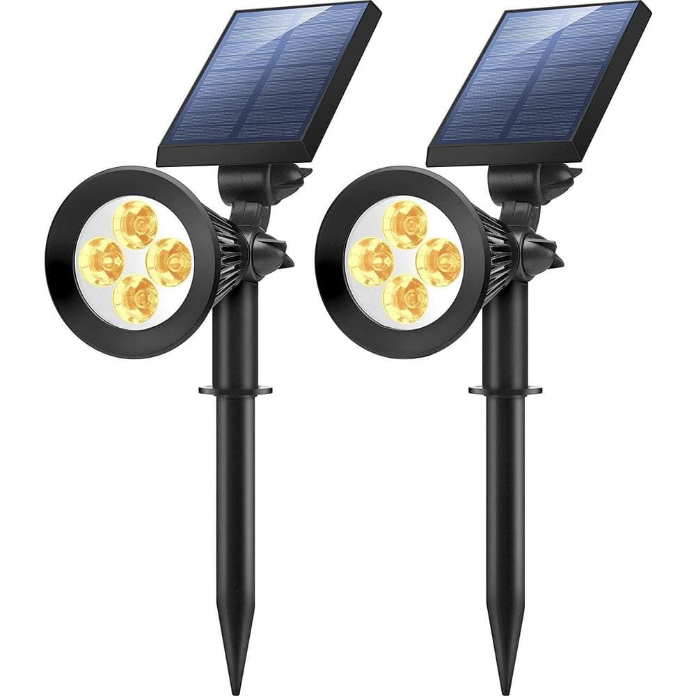 Cubilan Solar Lights, 2-in-1 Solar Spot Lights Outdoor, (2 Pack, Warm ...