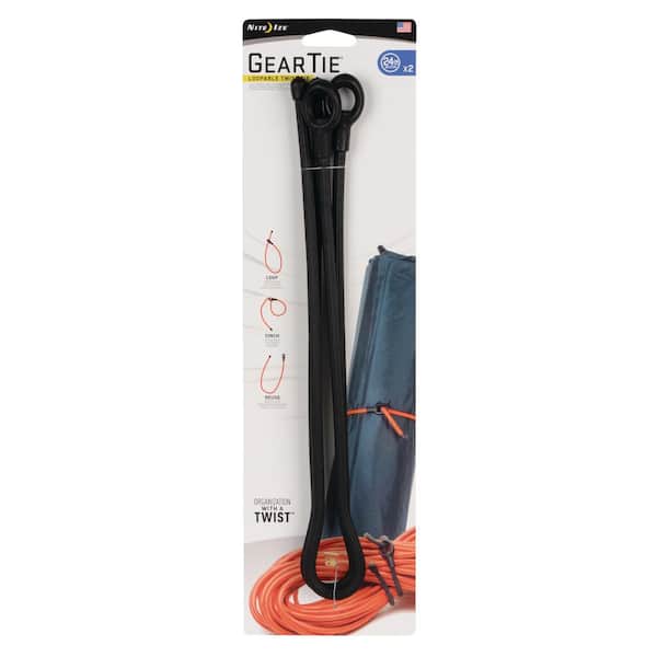 Nite Ize 24 in. Gear Tie Loopable Twist Tie in Black (2-Pack)