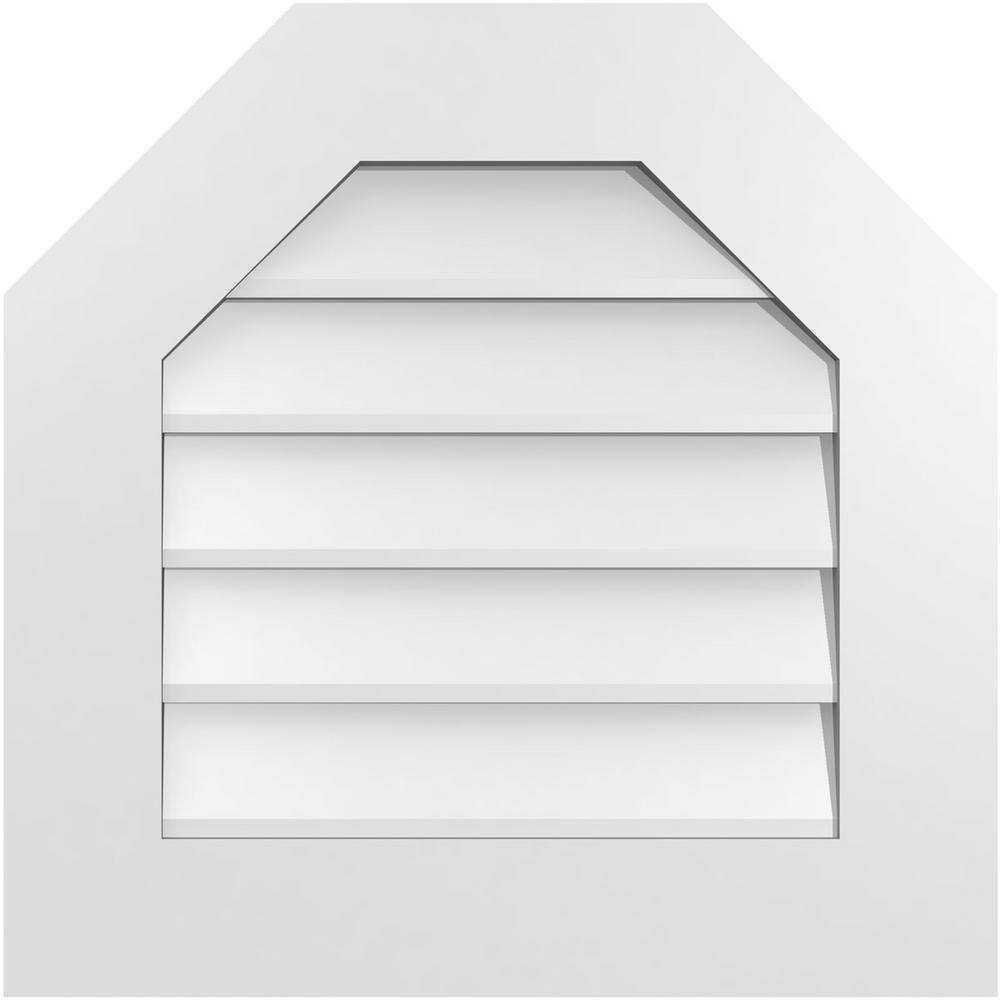 Ekena Millwork 22 in. x 22 in. Octagonal Top Surface Mount PVC Gable