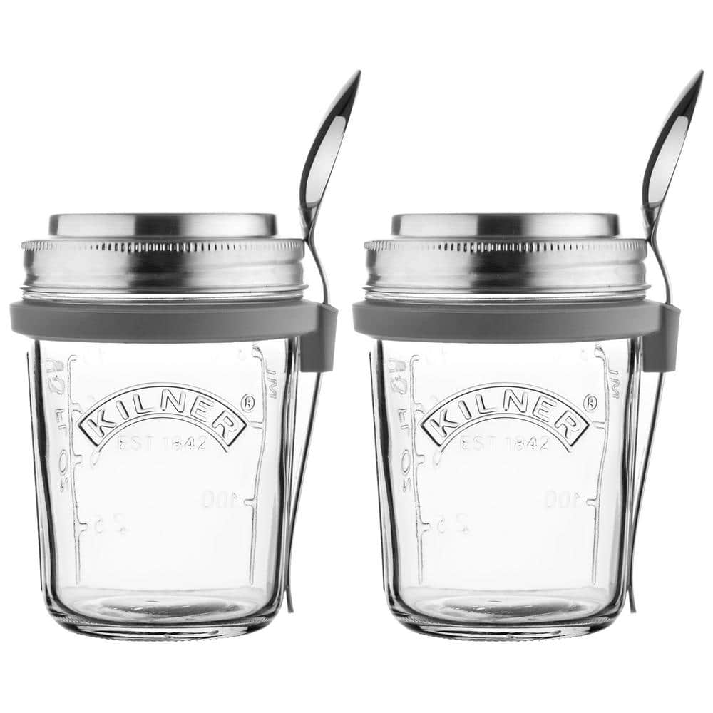 SMARCH Newest Overnight Oats Container with Lid and Spoon, 16 oz Glass Mason Jars with Lid, Upgrade Airtight Wide Mouth Oatmeal Jars for Meal Prep