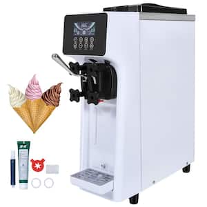 1000W Commercial Ice Cream Machine Single Flavor 10.6 QT/H Yield Countertop Soft Serve Ice Cream Maker Auto Clean