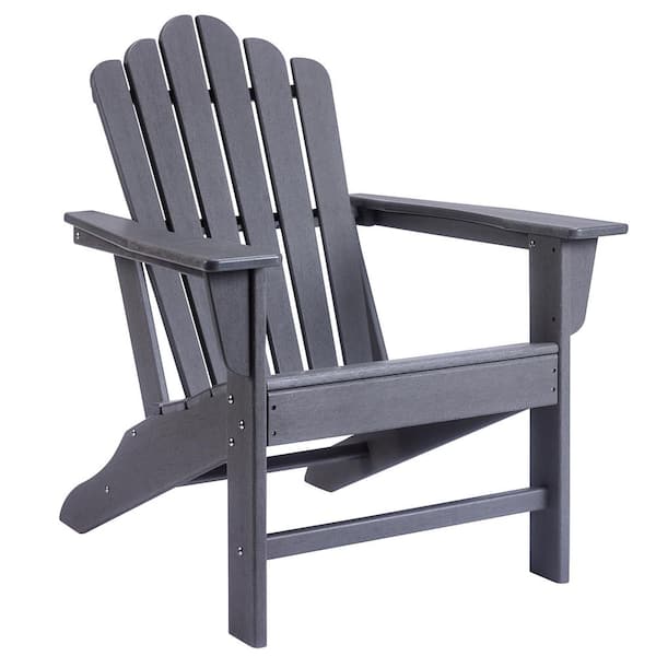 Tatayosi Gray Classic Outdoor All-Weather Plastic Foldable Adirondack Chair
