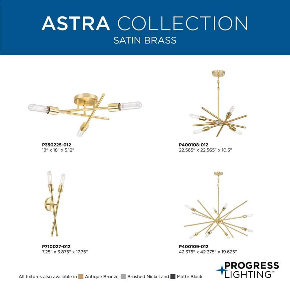 Satin Brass Sputnik 8-Light Modern Chandelier