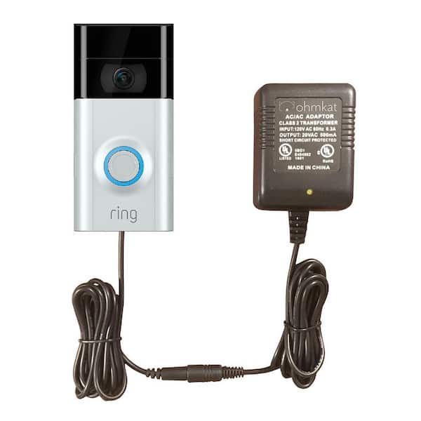 OhmKat Video Doorbell Power Supply - Compatible with Ring 2 & 3 (Black)
