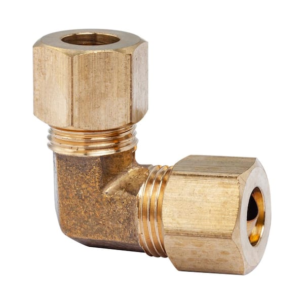 LTWFITTING 5/16-Inch OD 90 Degree Compression Union Elbow,Brass Compression  Fitting(Pack of 5)