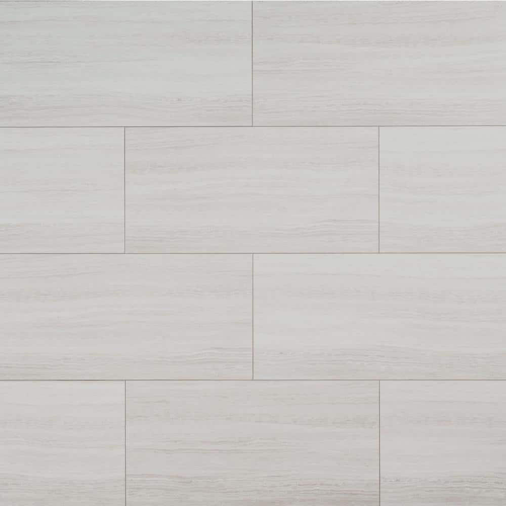 A&A Surfaces White Ocean 12 MIL x 12 in. x 24 in. Waterproof Click Lock Vinyl Plank Flooring (19.4 sq. ft./case)