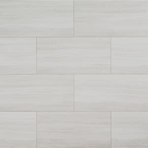 White Ocean 12 MIL x 12 in. x 24 in. Waterproof Click Lock Vinyl Plank Flooring (19.4 sq. ft./case)