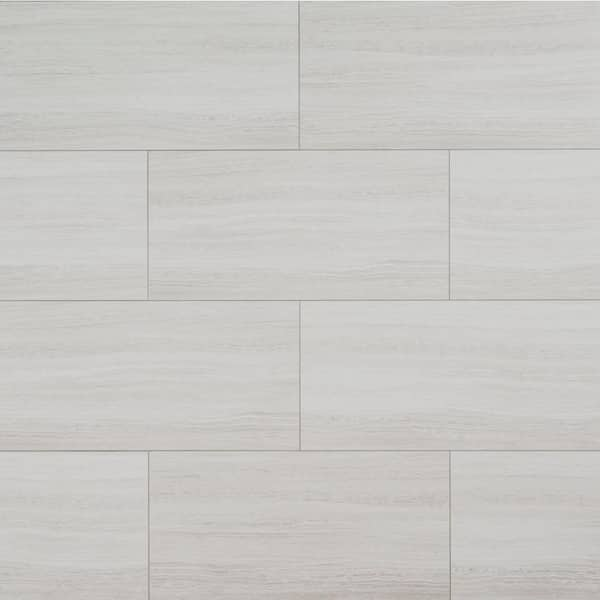 White Ocean 12 MIL x 12 in. x 24 in. Waterproof Click Lock Vinyl Plank Flooring (19.4 sq. ft./case)