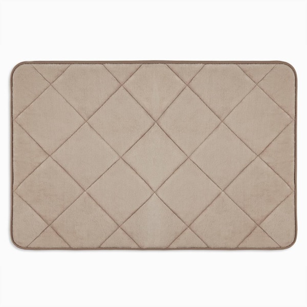 Home Dynamix Capri Haven Taupe 17 in. x 24 in. Machine Washable Memory Foam Bath Mat