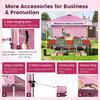 ANGELES HOME 10 ft.x 10 ft.Pink Foldable Commercial Pop-Up Canopy with Roller Bag and Banner Strip 108CKNP846PI
