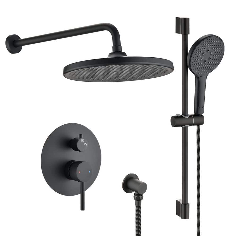 YASINU 3Spray Wall Mounted Slide Bar Shower System Combo With