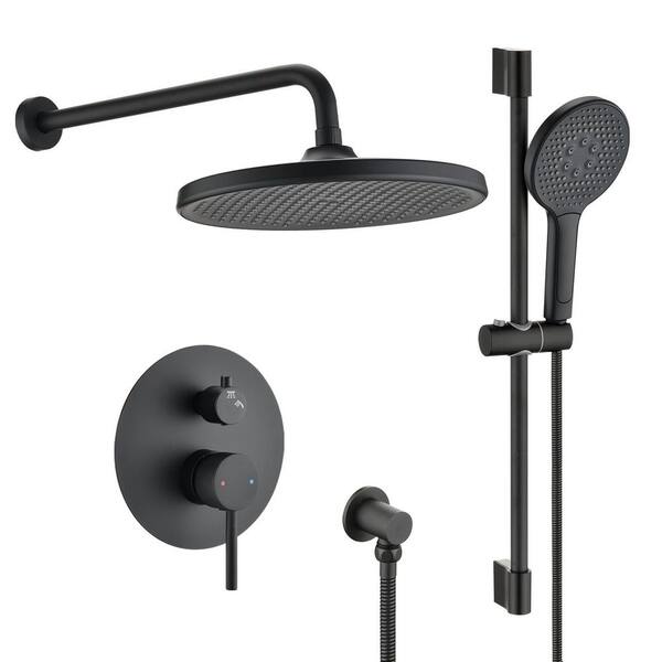 YASINU 3Spray Wall Mounted Slide Bar Shower System Combo With