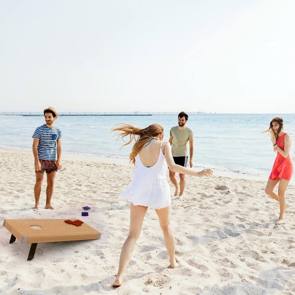 Regulation Size Wooden Cornhole Game Set with Bean Bags